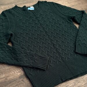 J. Crew Forest Green Cable Knit Sweater